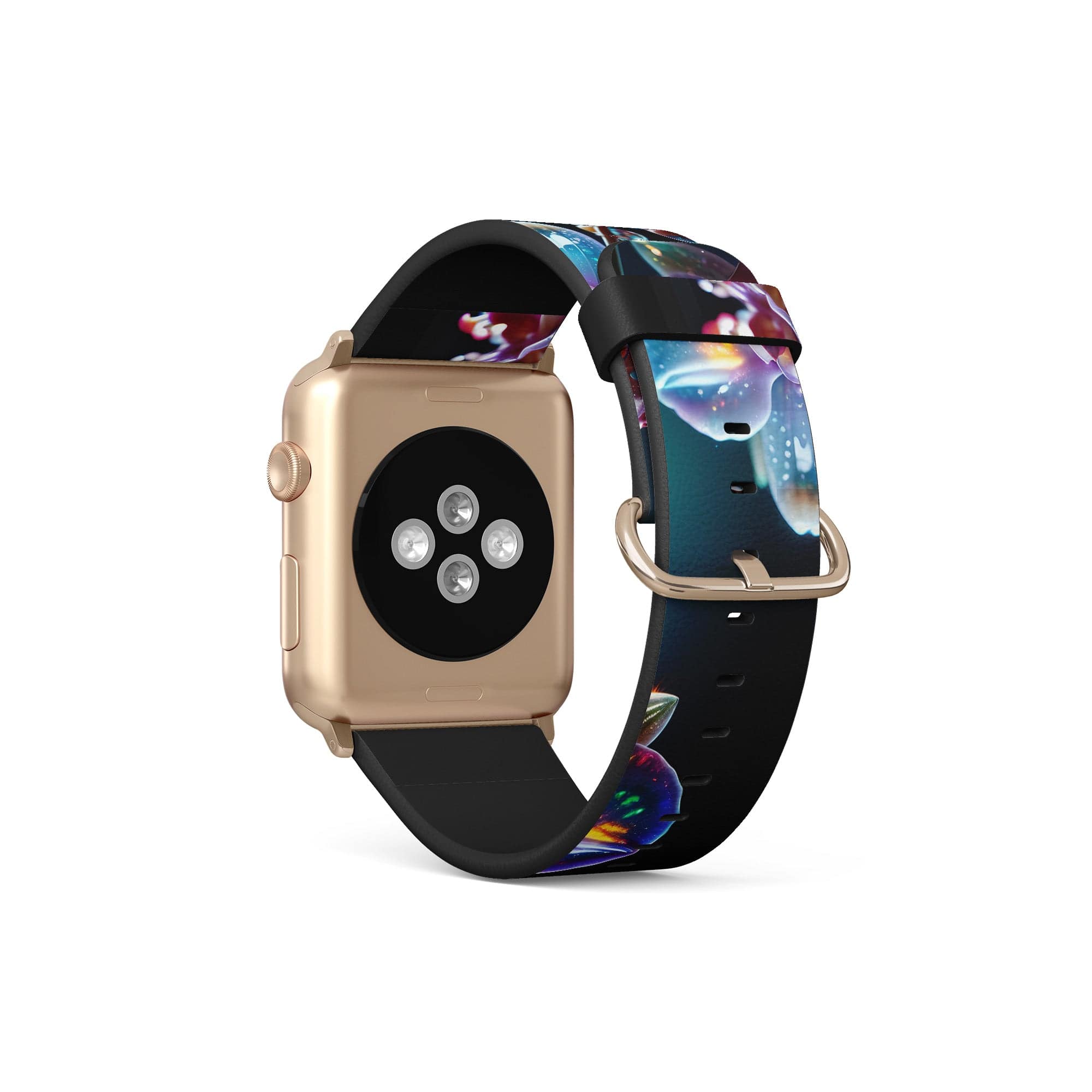 Silent Symphony | Crystal Flower Orchid Apple Watch Band in Gold