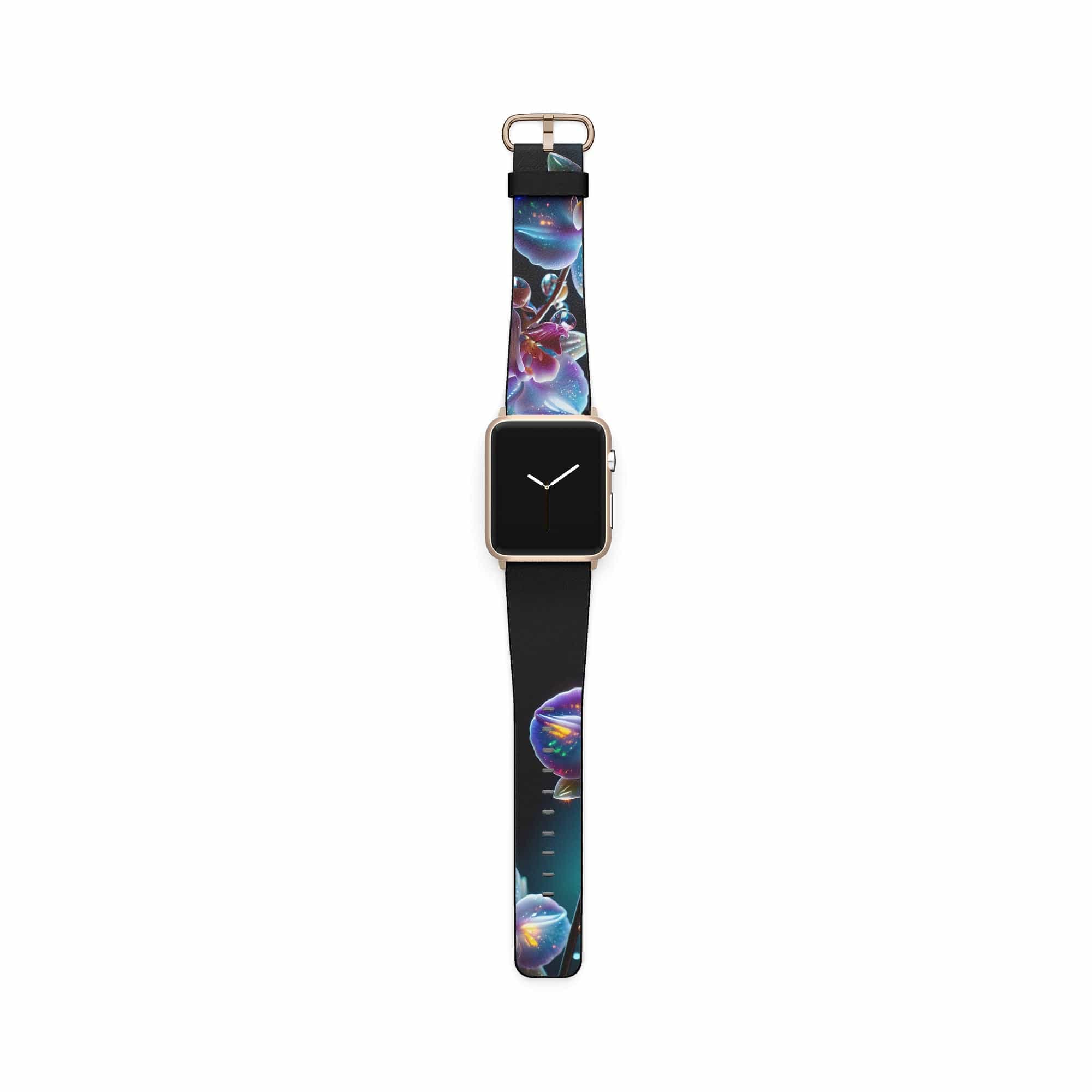 Silent Symphony | Crystal Flower Orchid Apple Watch Band in Gold