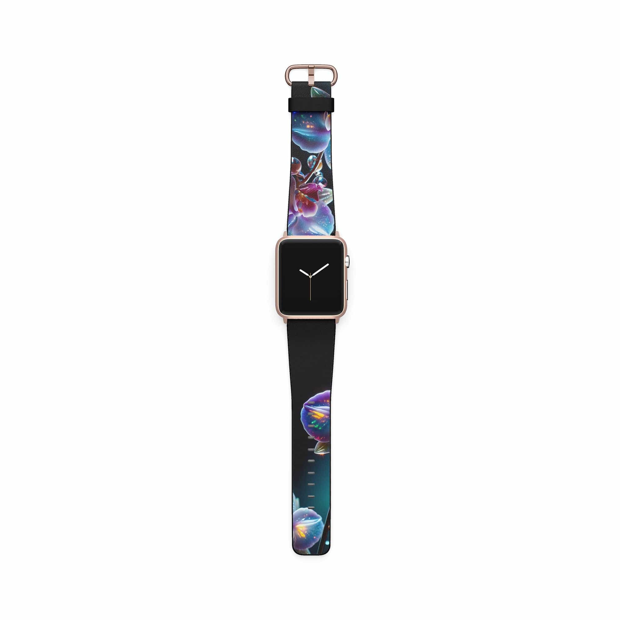 Silent Symphony | Crystal Flower Orchid Apple Watch Band in Rose Gold