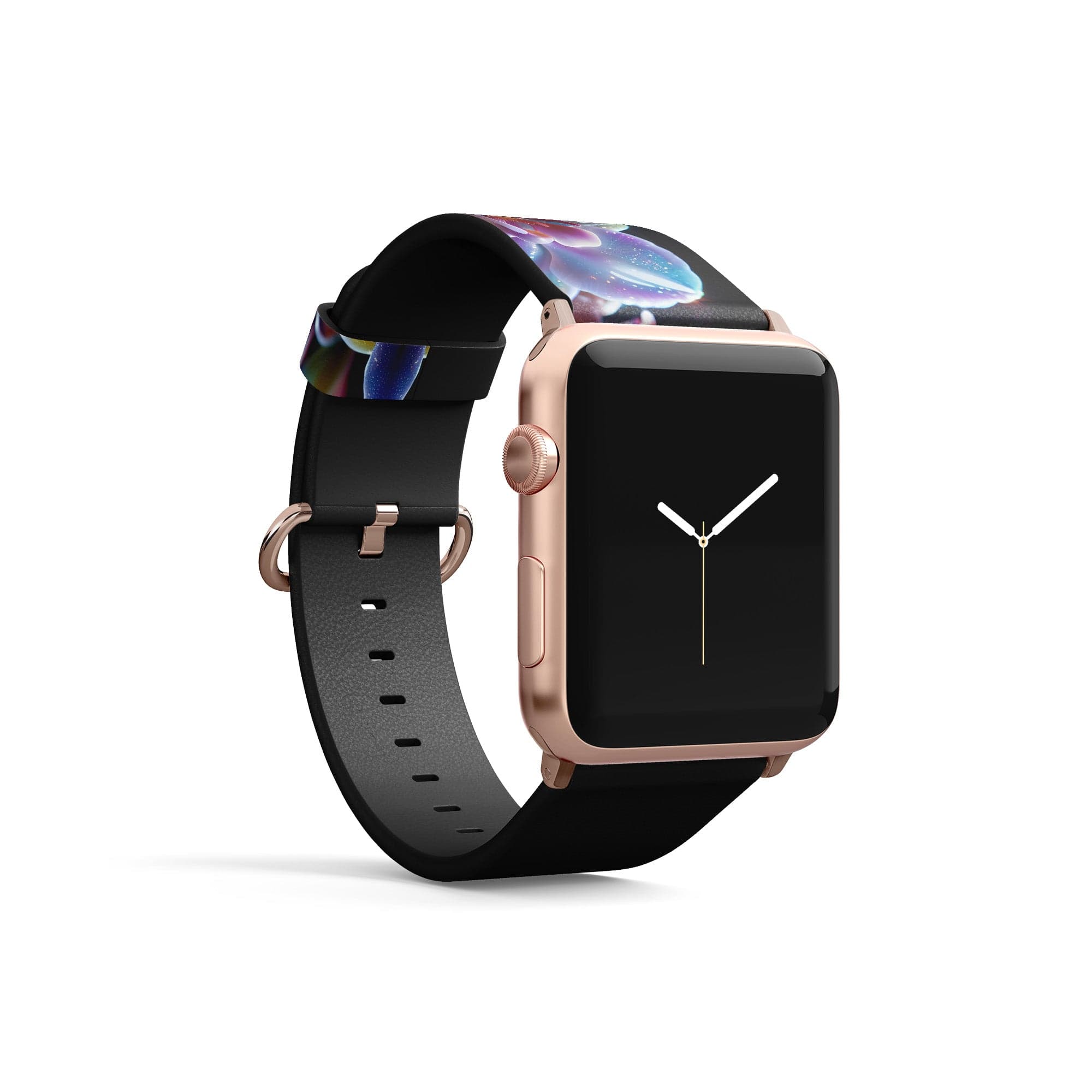 Silent Symphony | Crystal Flower Orchid Apple Watch Band in Rose Gold