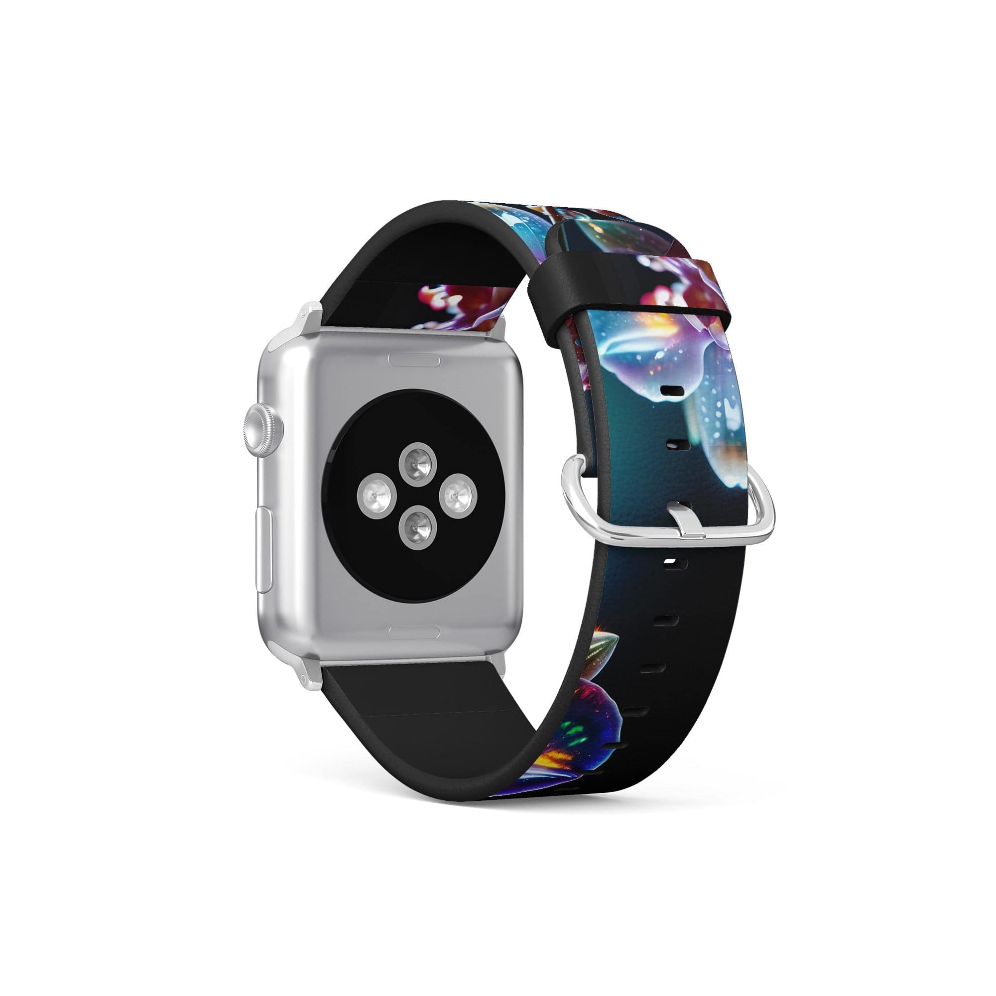 Silent Symphony | Crystal Flower Orchid Apple Watch Band in Silver