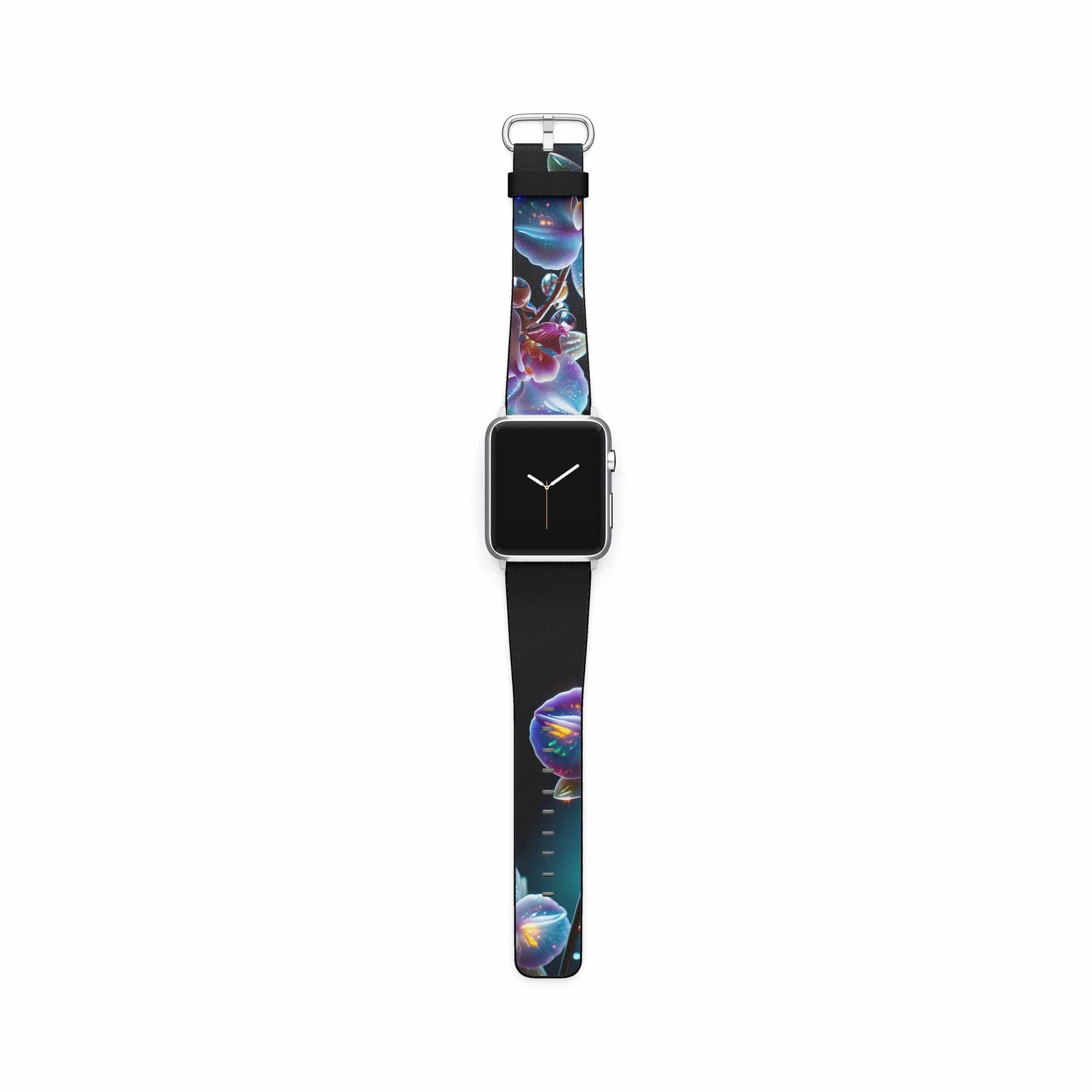 Silent Symphony | Crystal Flower Orchid Apple Watch Band in Silver