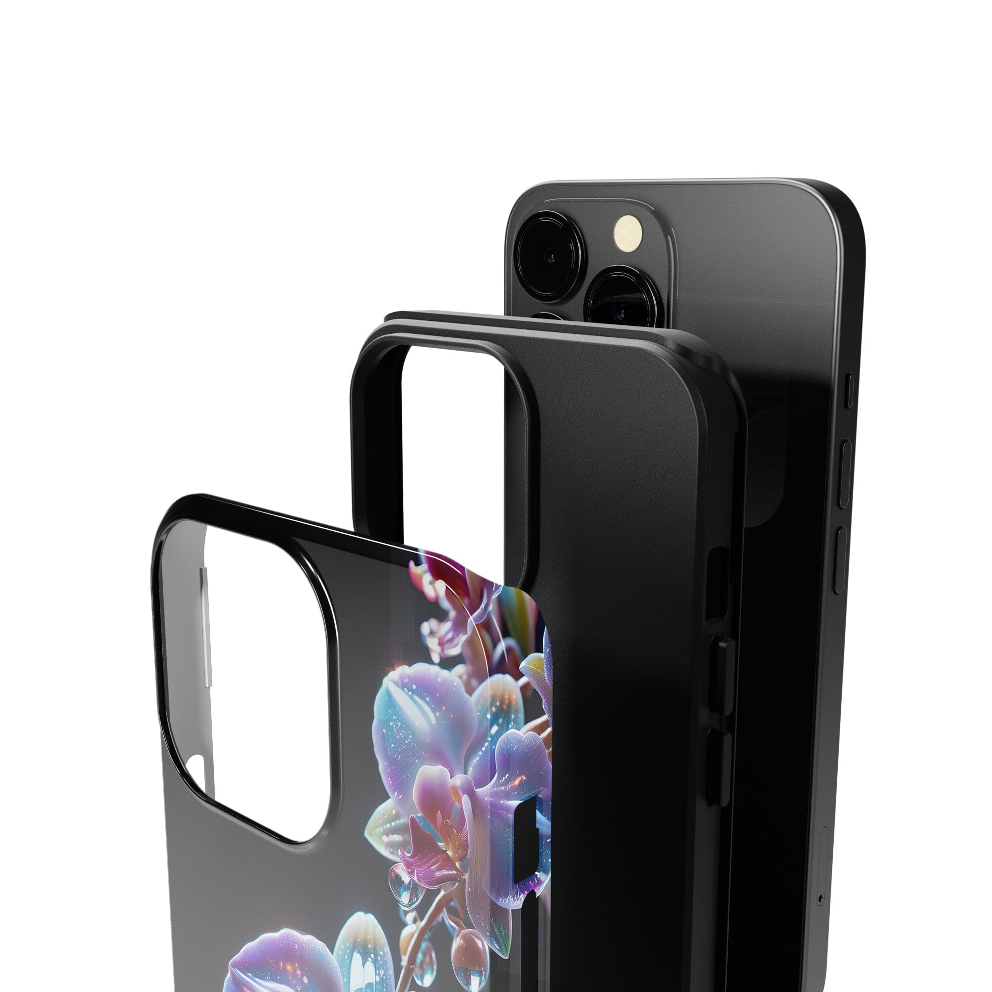 Silent Symphony | Crystal Flower Orchid Case for iPhone 13 Pro