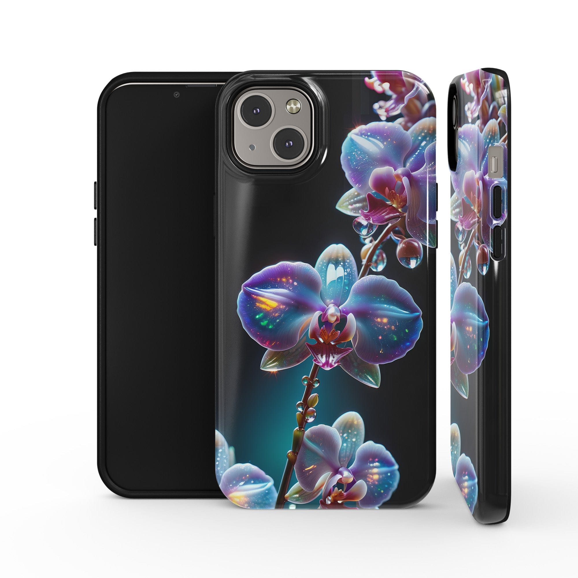 Silent Symphony | Crystal Flower Orchid Case for iPhone 14 Plus