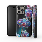 Silent Symphony | Crystal Flower Orchid Case for iPhone 14 Pro Max