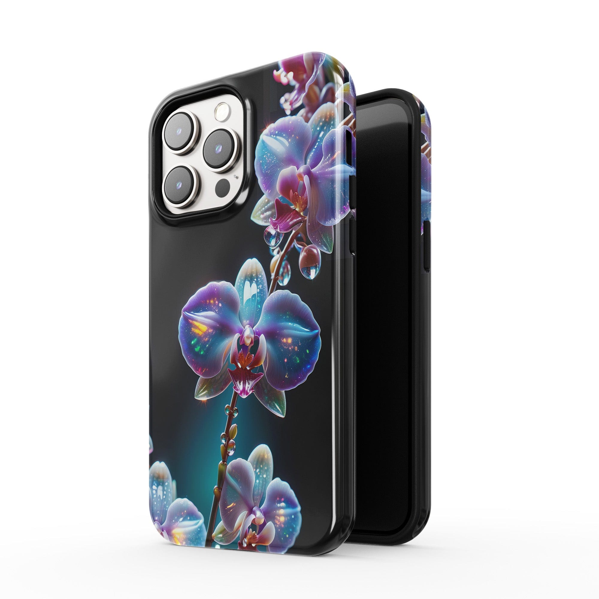 Silent Symphony | Crystal Flower Orchid Case for iPhone 14 Pro Max