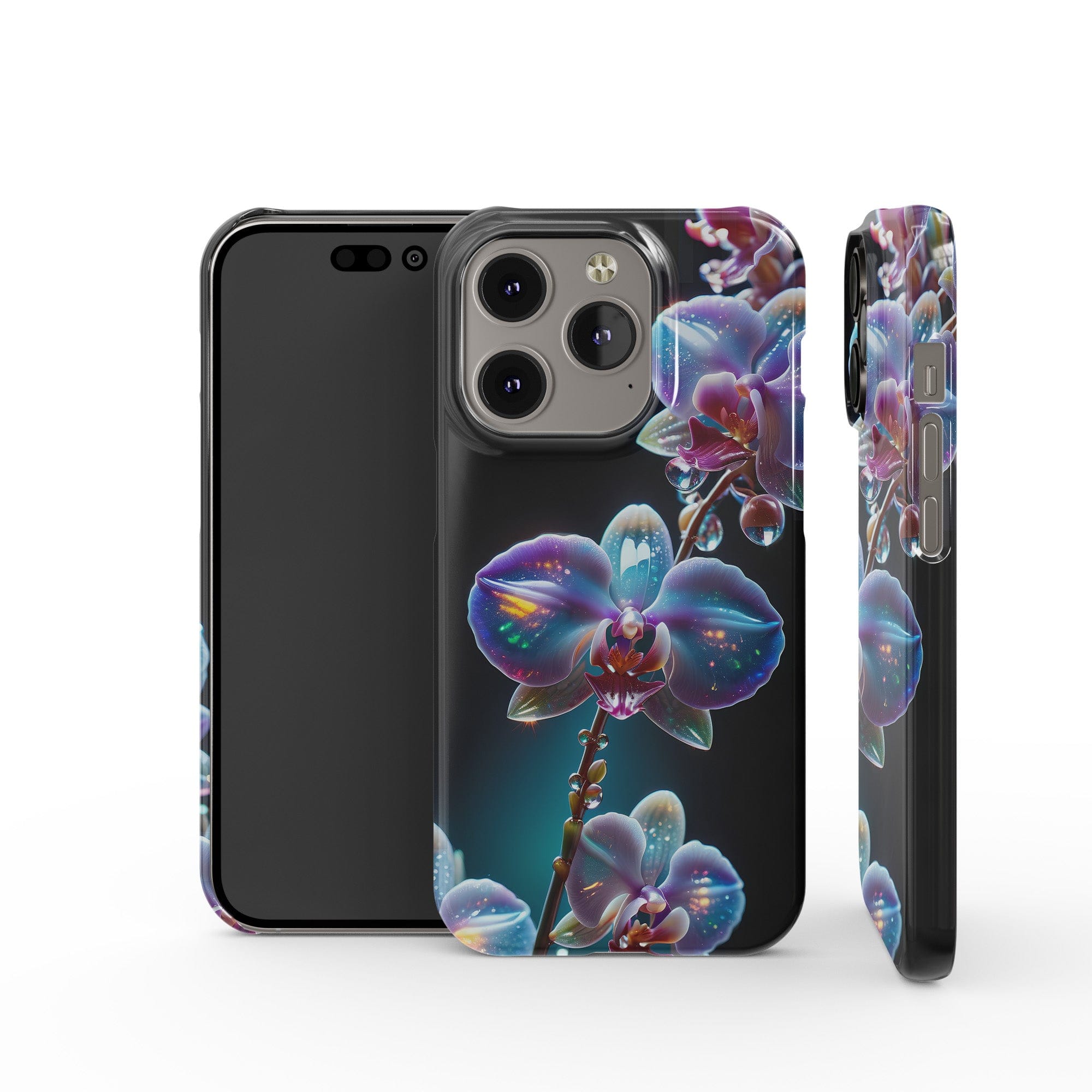 Silent Symphony | Crystal Flower Orchid Case for iPhone 14 Pro