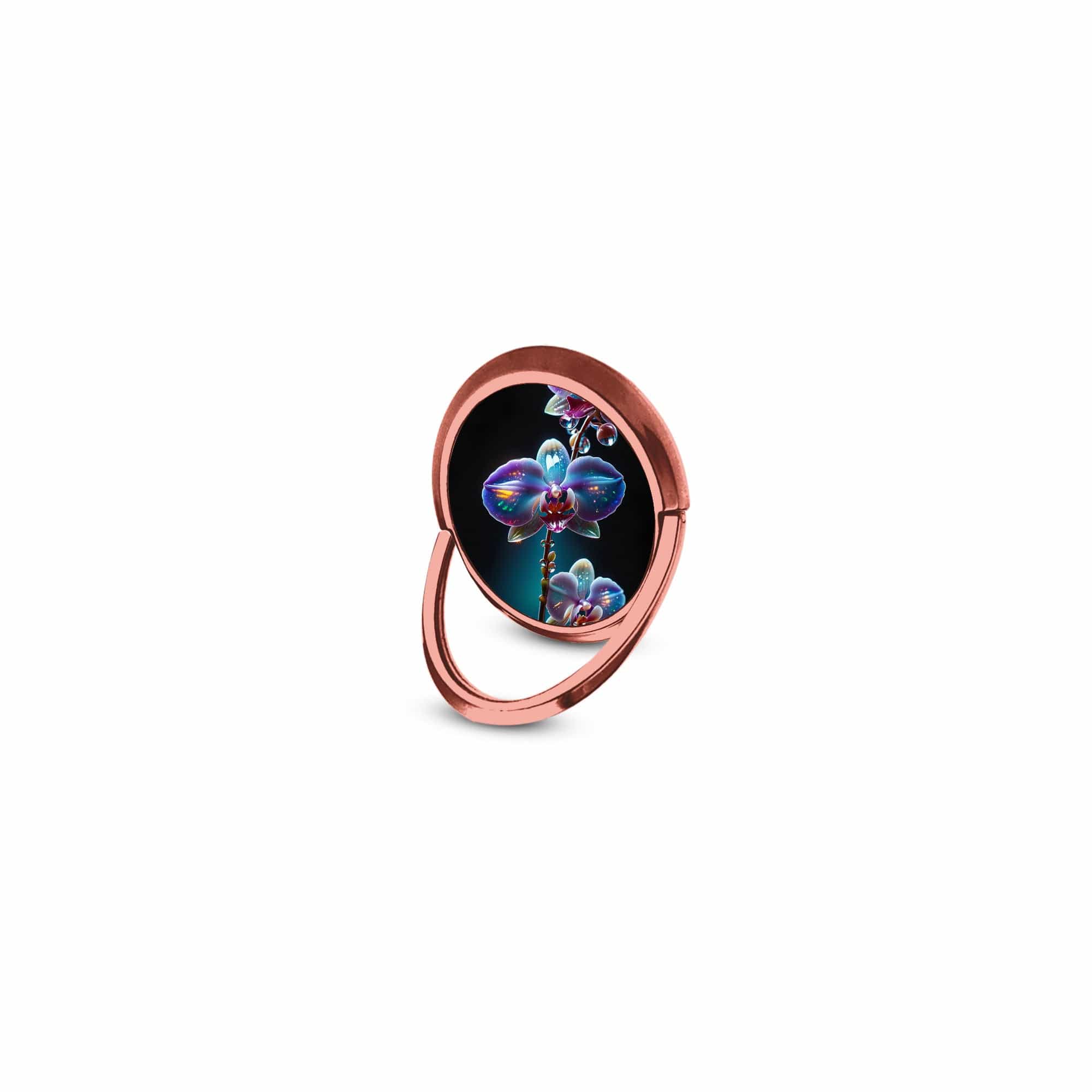 Silent Symphony | Crystal Flower Orchid Ring Holder in Rose Gold