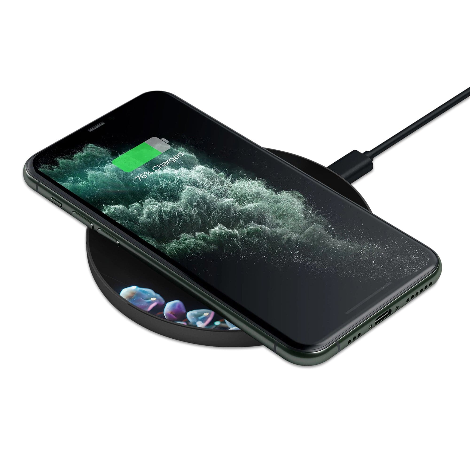 Silent Symphony | Crystal Flower Orchid Wireless Charger in Black