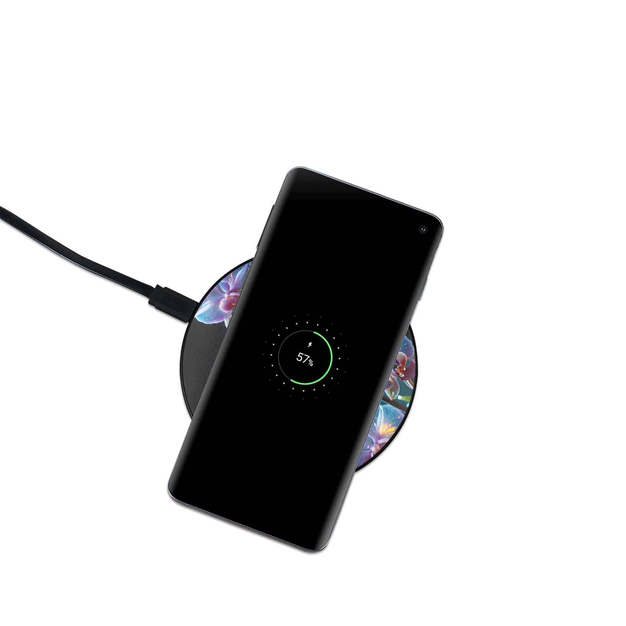 Silent Symphony | Crystal Flower Orchid Wireless Charger in Black