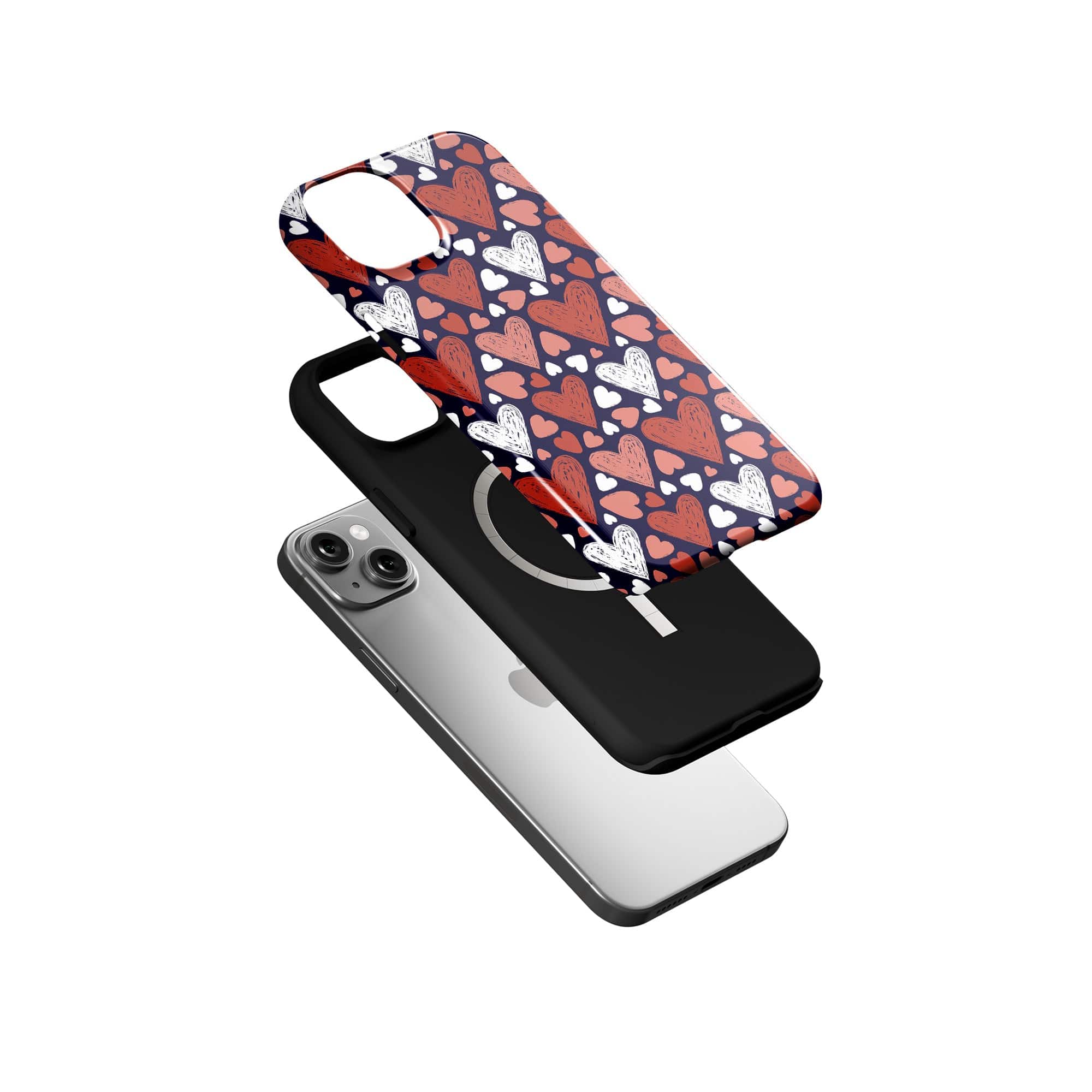 Sketchy Love | Hearts Case for iPhone 15