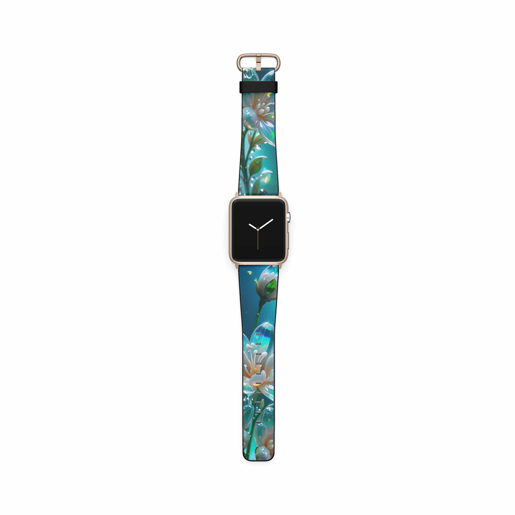 Stardust Whispers | Crystal Flower Jasmine Apple Watch Band in Gold