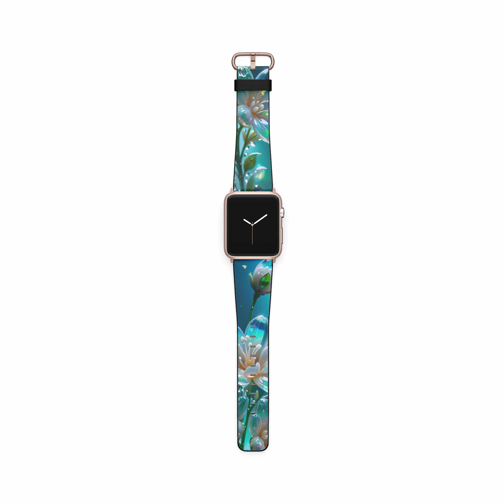 Stardust Whispers | Crystal Flower Jasmine Apple Watch Band in Rose Gold