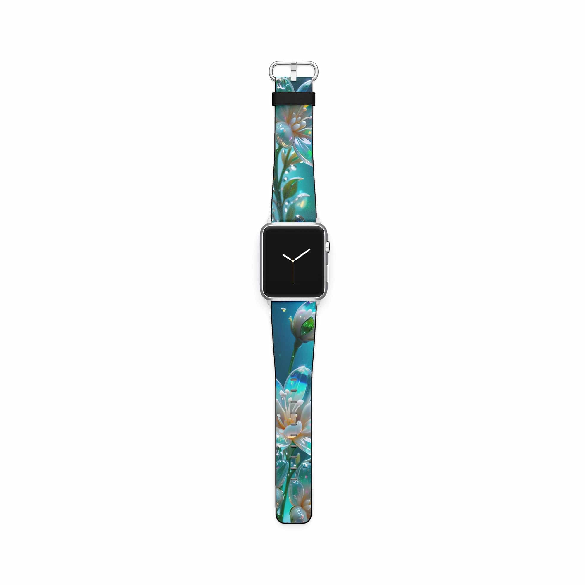 Stardust Whispers | Crystal Flower Jasmine Apple Watch Band in Silver