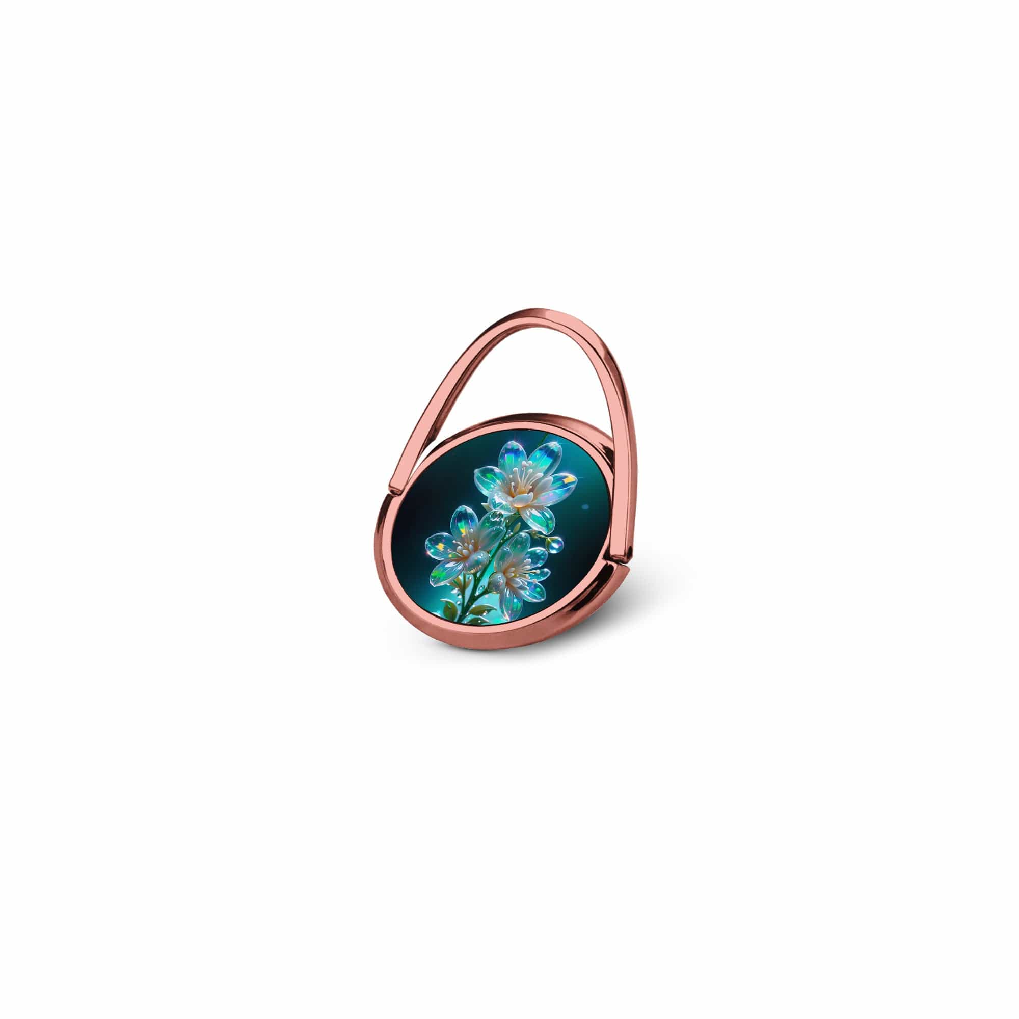 Stardust Whispers | Crystal Flower Jasmine Ring Holder in Rose Gold