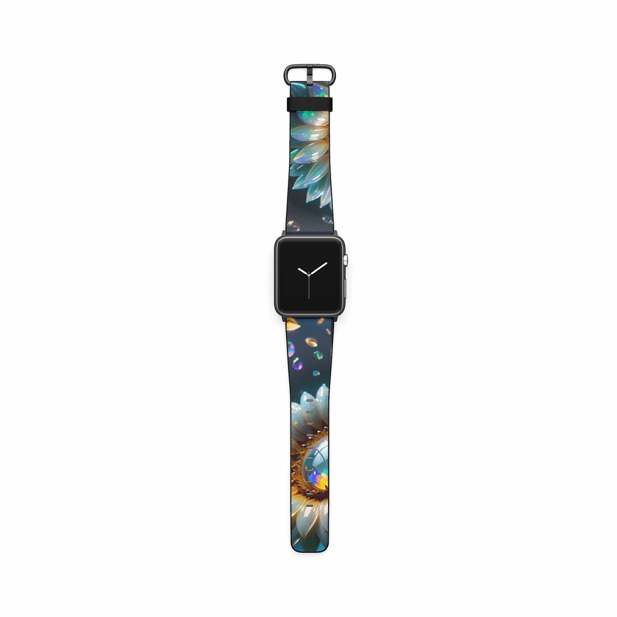 Sunshower | Crystal Flower Sunflower Apple Watch Band in Black