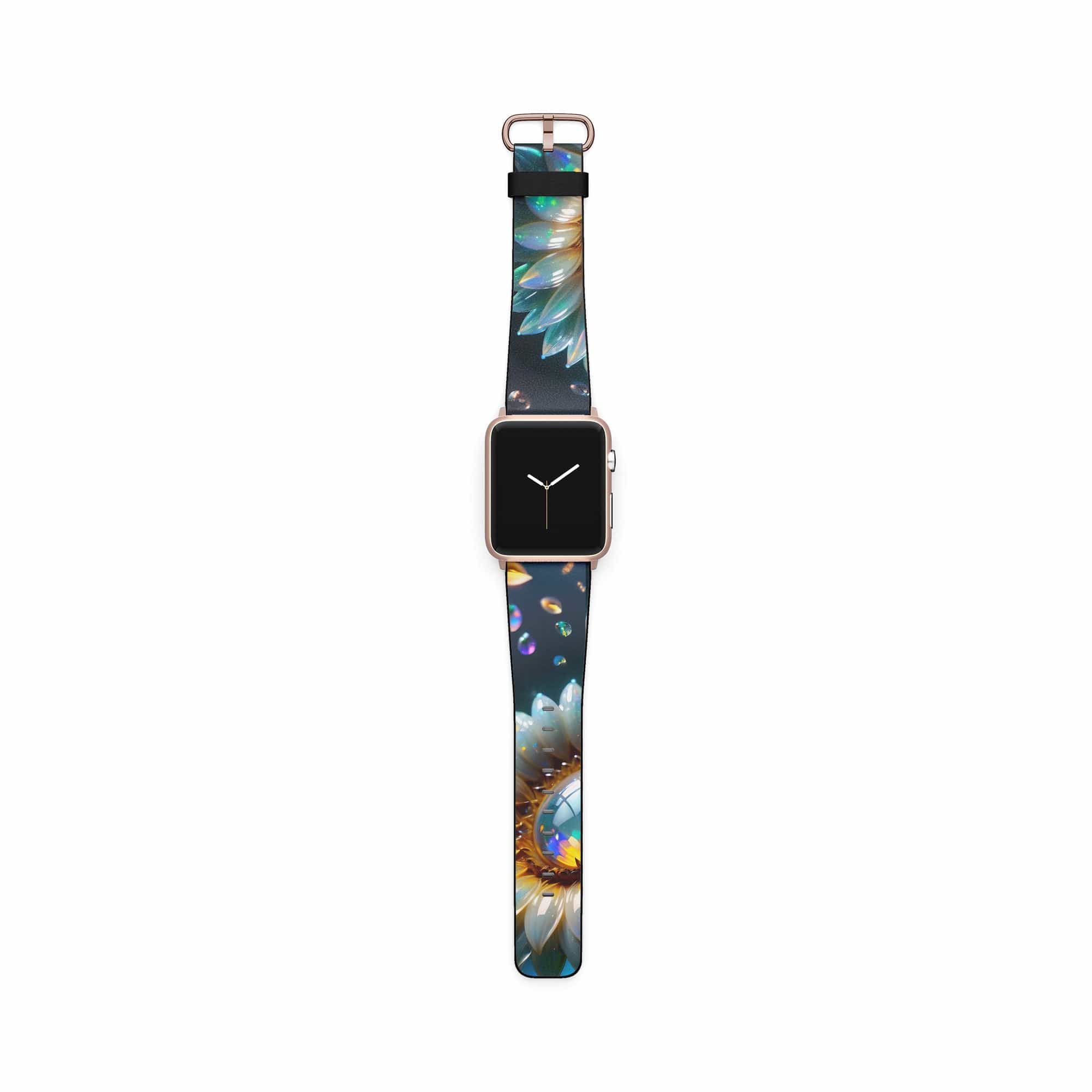 Sunshower | Crystal Flower Sunflower Apple Watch Band in Rose Gold