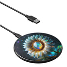 Sunshower | Crystal Flower Sunflower Wireless Charger in Black