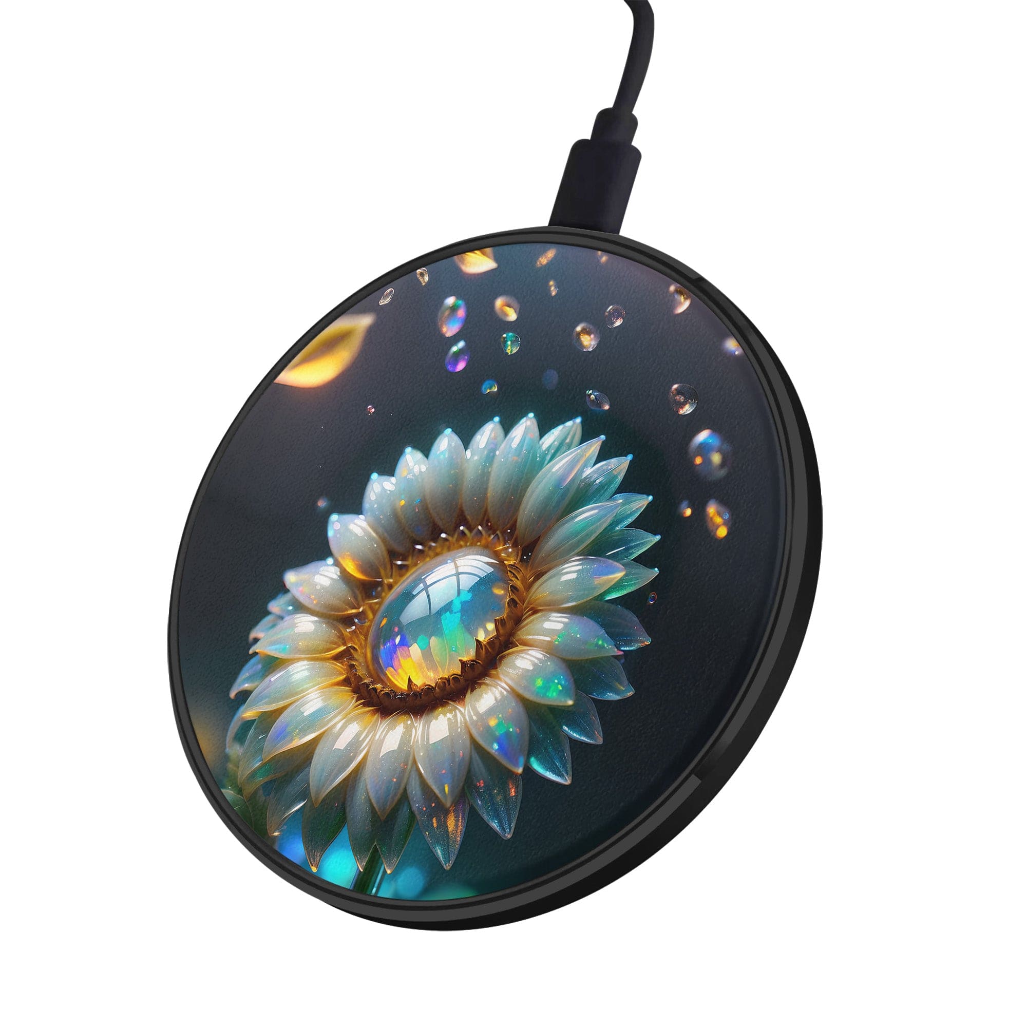 Sunshower | Crystal Flower Sunflower Wireless Charger in Black