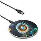 Sunshower | Crystal Flower Sunflower Wireless Charger in Silver