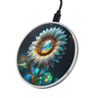 Sunshower | Crystal Flower Sunflower Wireless Charger in Silver