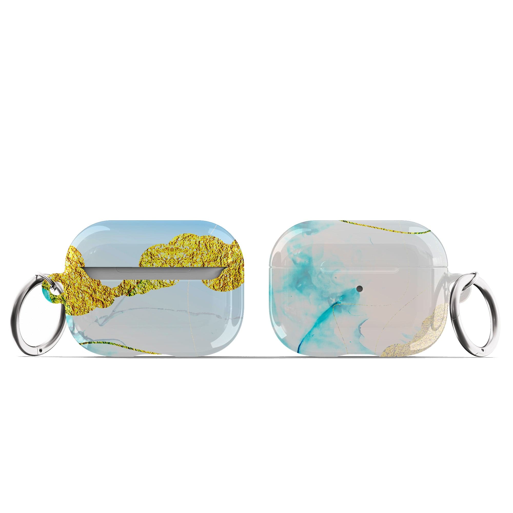 24K Magic | Marble Apple AirPods Case for AirPods 3 & AirPods Pro 1&2 Silver