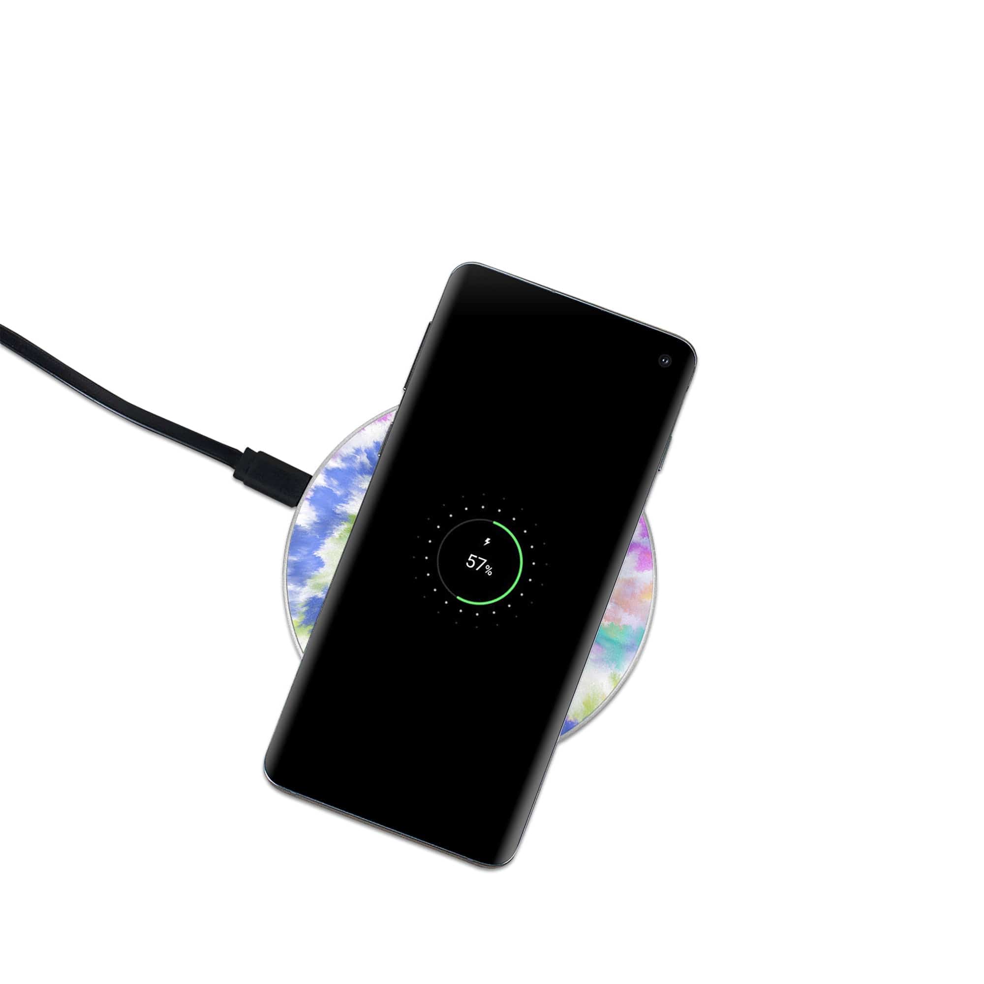 Against The Wall | Tie Dye Wireless Charging Pad in Silver