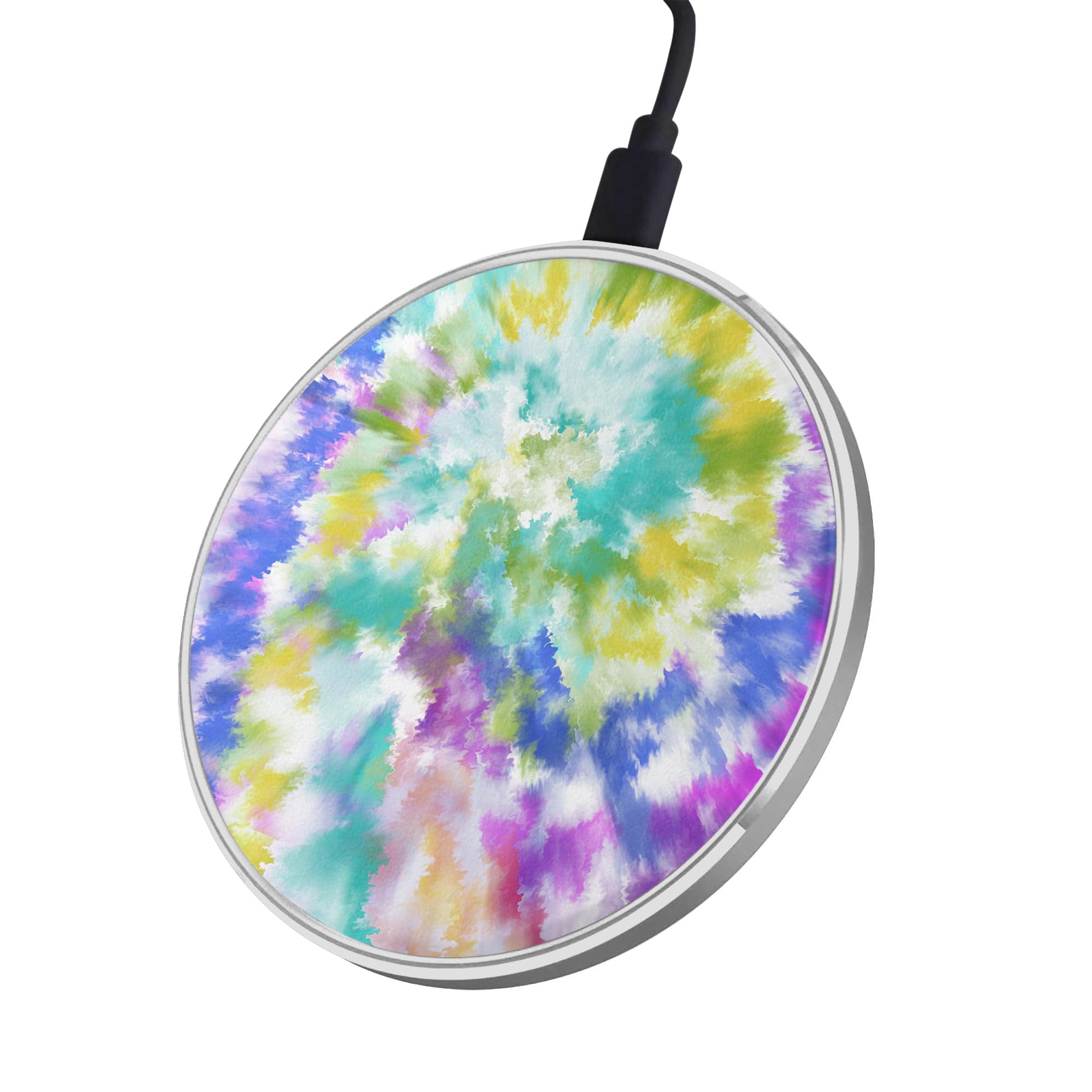 Against The Wall | Tie Dye Wireless Charging Pad in Silver