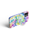 Against The Wall | Tie Dye Foldable Phone Grip in White