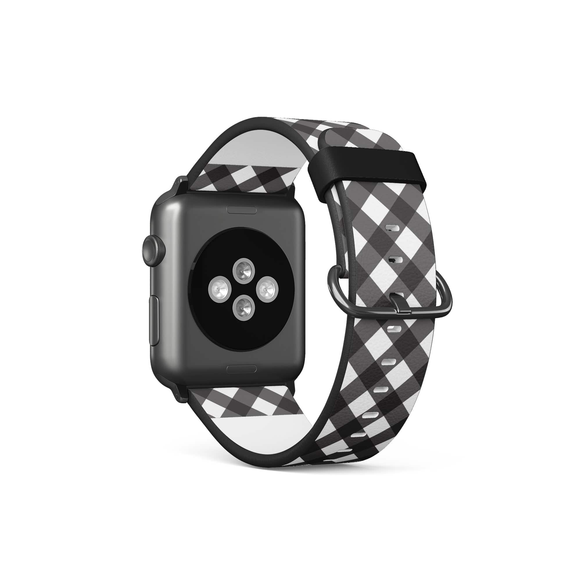 Cross Checkers | Diagonal Plaid Apple Watch Band for 38/40/41 mm Watch in Black