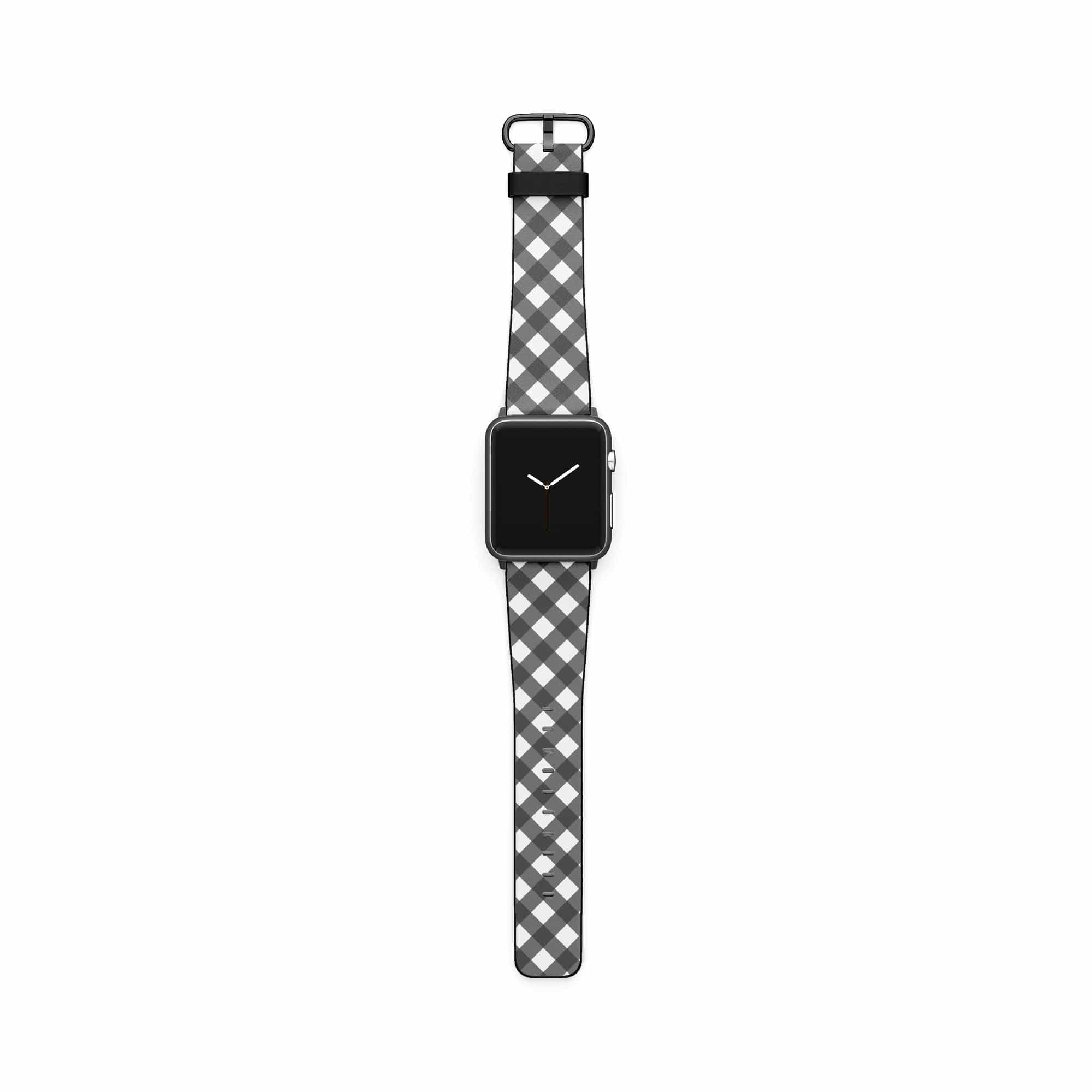 Cross Checkers | Diagonal Plaid Apple Watch Band for 38/40/41 mm Watch in Black