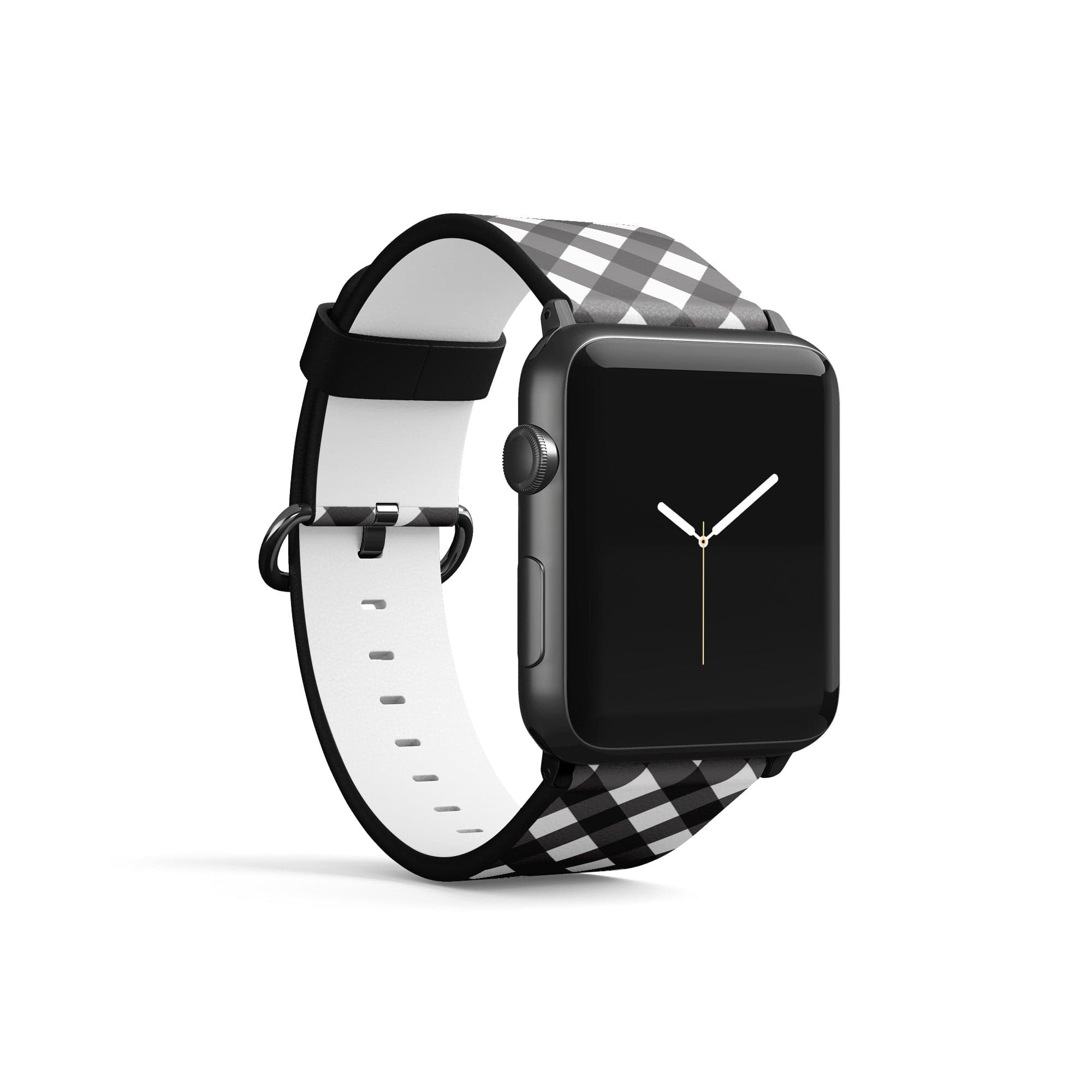 Cross Checkers | Diagonal Plaid Apple Watch Band for 38/40/41 mm Watch in Black