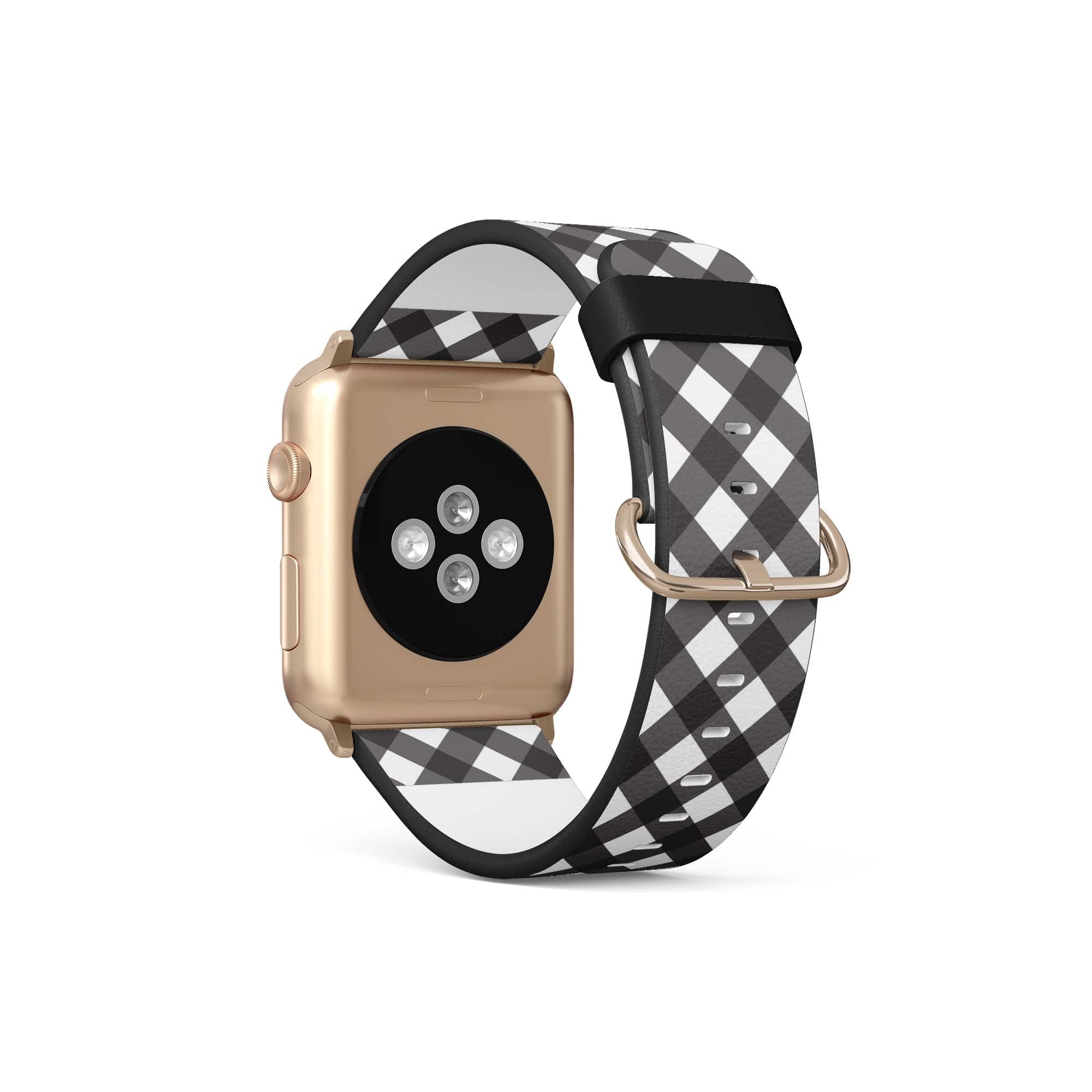 Cross Checkers | Diagonal Plaid Apple Watch Band for 38/40/41 mm Watch in Gold