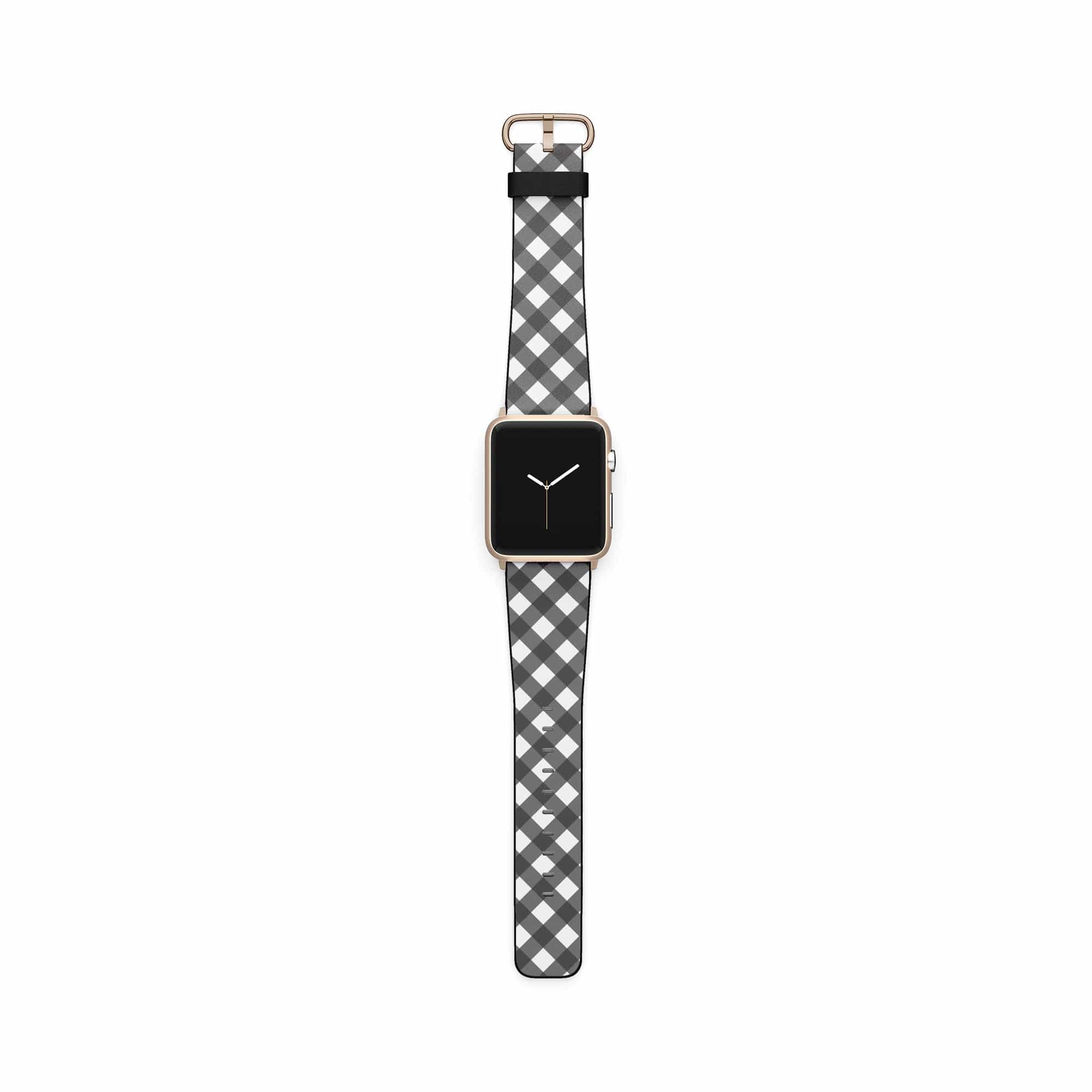 Cross Checkers | Diagonal Plaid Apple Watch Band for 38/40/41 mm Watch in Gold