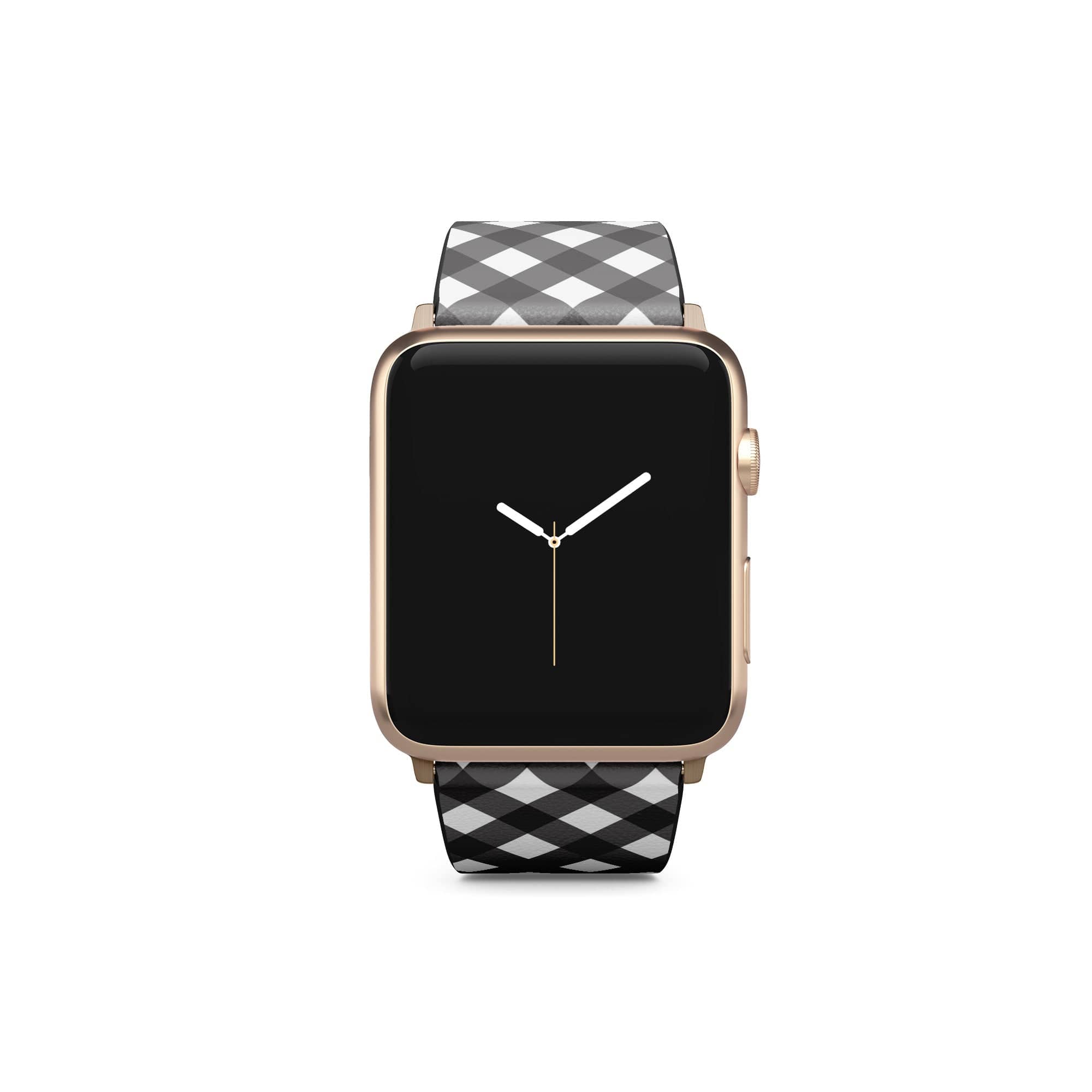 Cross Checkers | Diagonal Plaid Apple Watch Band for 38/40/41 mm Watch in Gold