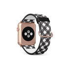 Cross Checkers | Diagonal Plaid Apple Watch Band for 38/40/41 mm Watch in Rose Gold