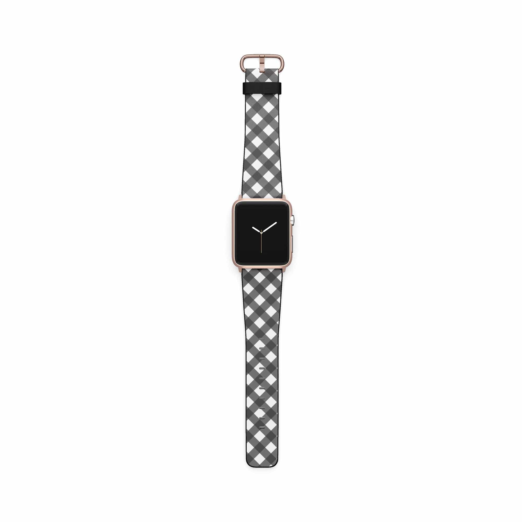 Cross Checkers | Diagonal Plaid Apple Watch Band for 38/40/41 mm Watch in Rose Gold