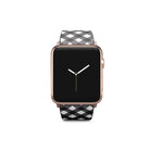 Cross Checkers | Diagonal Plaid Apple Watch Band for 38/40/41 mm Watch in Rose Gold