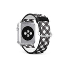 Cross Checkers | Diagonal Plaid Apple Watch Band for 38/40/41 mm Watch in Silver