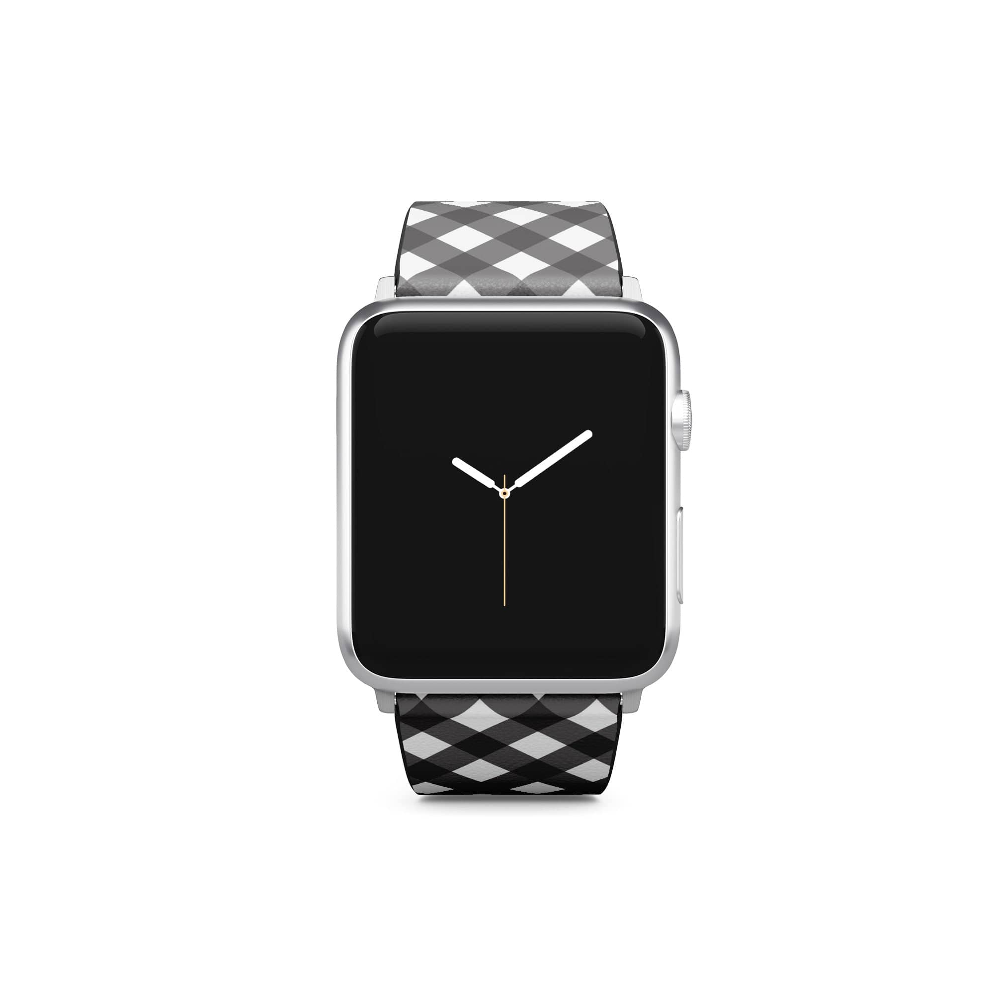 Cross Checkers | Diagonal Plaid Apple Watch Band for 38/40/41 mm Watch in Silver