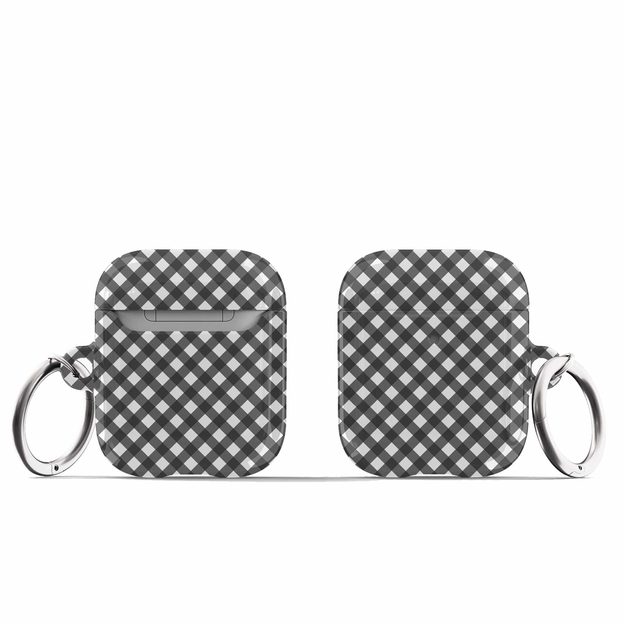 Cross Checkers | Diagonal Plaid Apple AirPods Case for AirPods 1&2 Silver