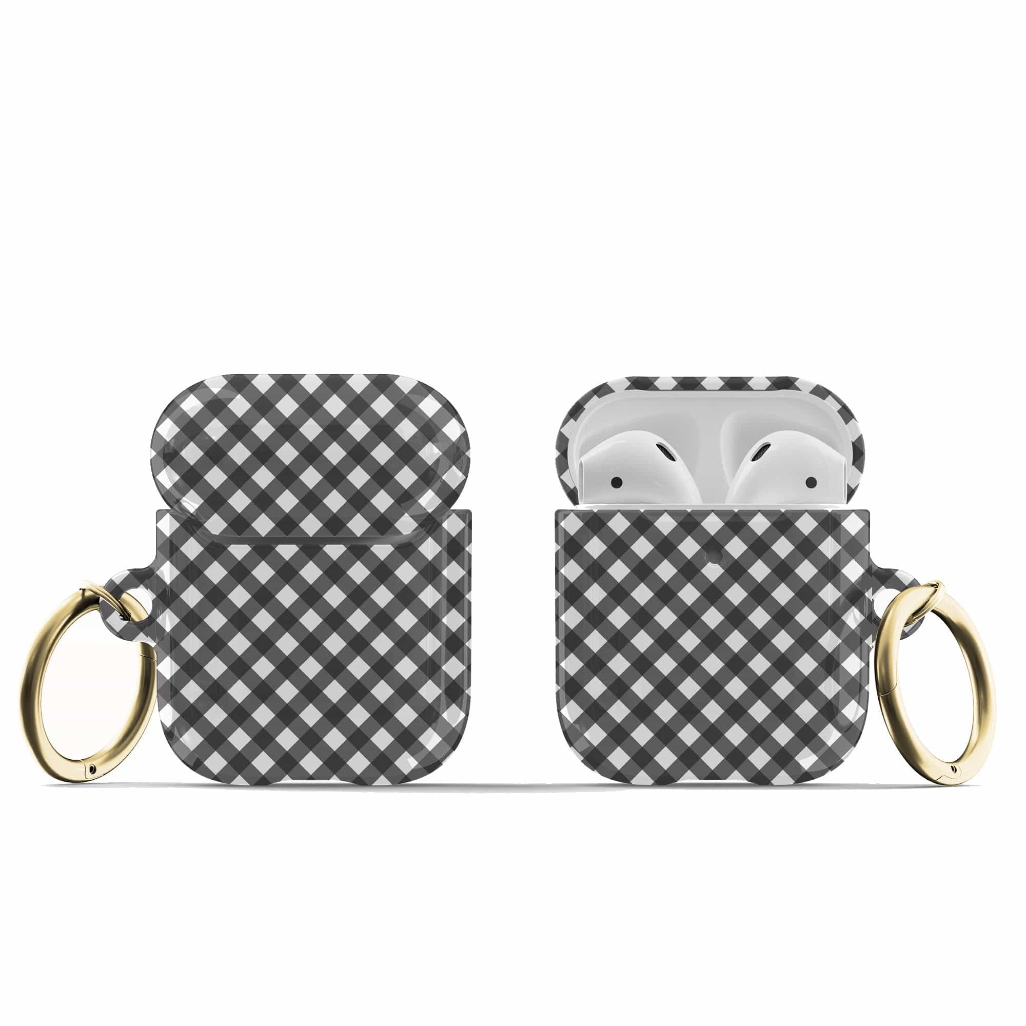 Cross Checkers | Diagonal Plaid Apple AirPods Case for AirPods 1&2 Gold