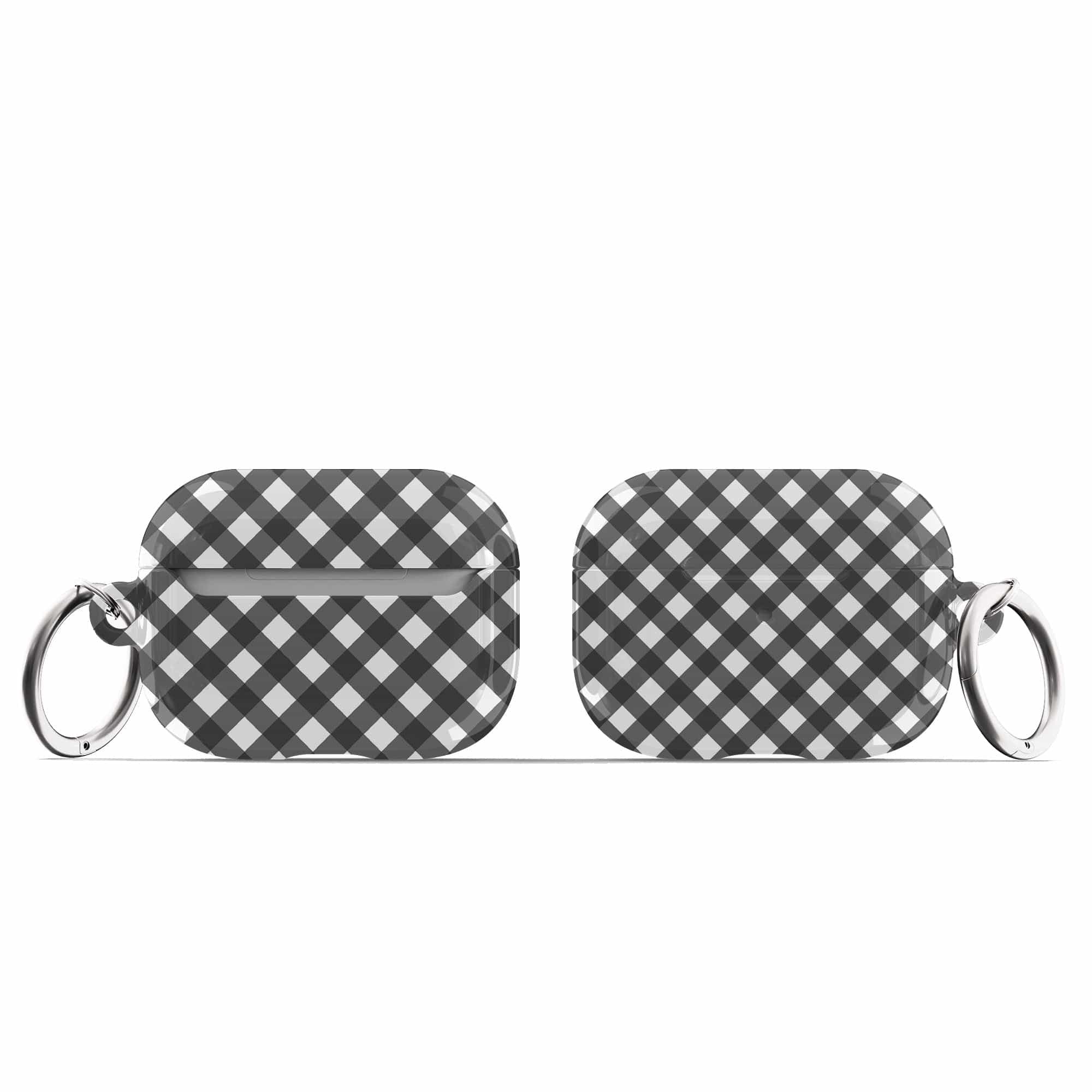 Cross Checkers | Diagonal Plaid Apple AirPods Case for AirPods 3 & AirPods Pro 1&2 Silver