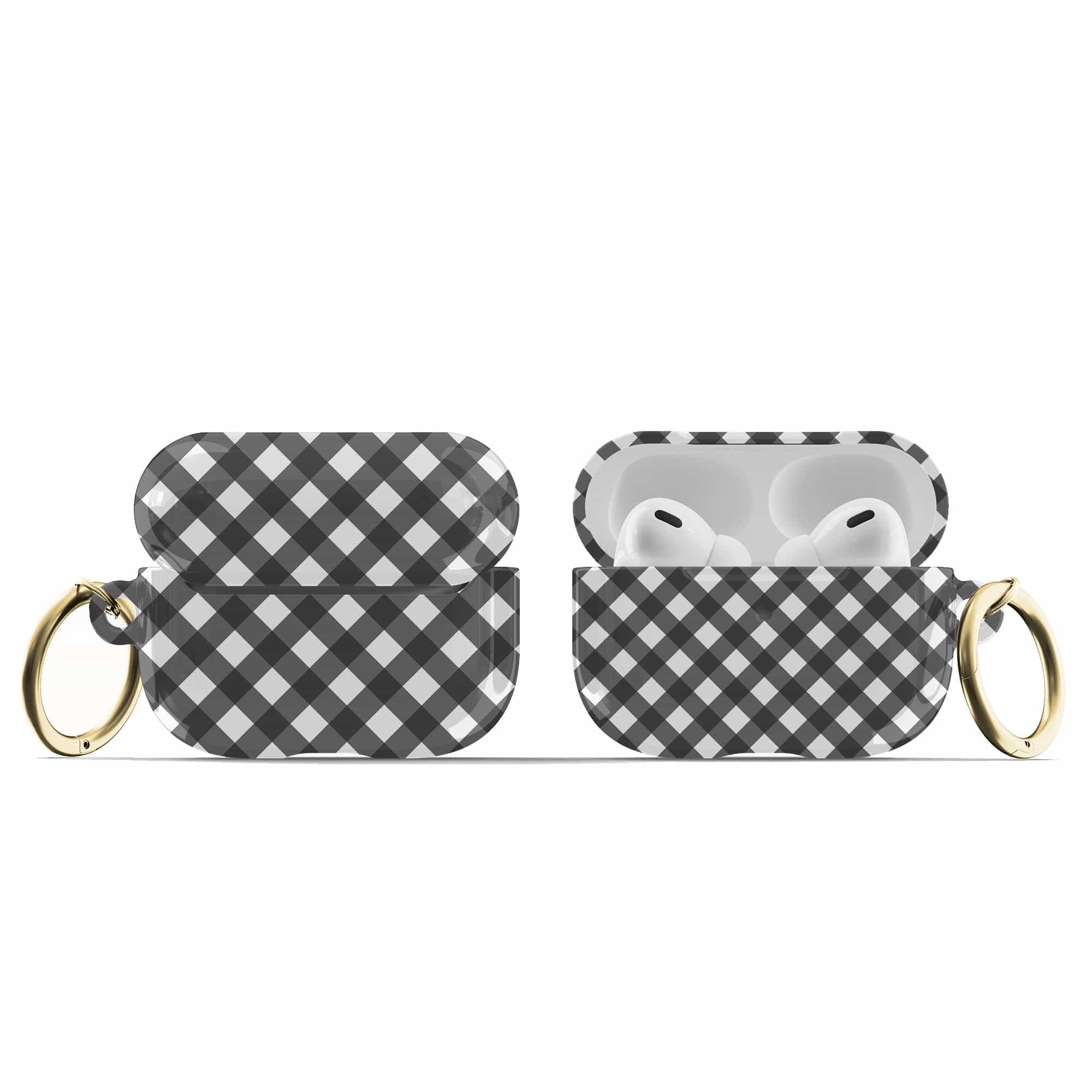 Cross Checkers | Diagonal Plaid Apple AirPods Case for AirPods 3 & AirPods Pro 1&2 Gold