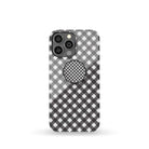 Cross Checkers | Diagonal Plaid Foldable Phone Grip in Black