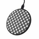 Cross Checkers | Diagonal Plaid Wireless Charging Pad in Black