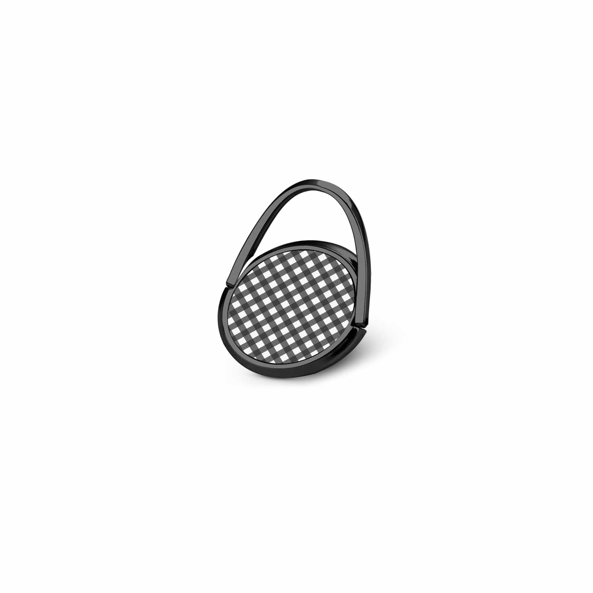 Cross Checkers | Diagonal Plaid Ring Holder in Black