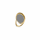 Cross Checkers | Diagonal Plaid Ring Holder in Gold