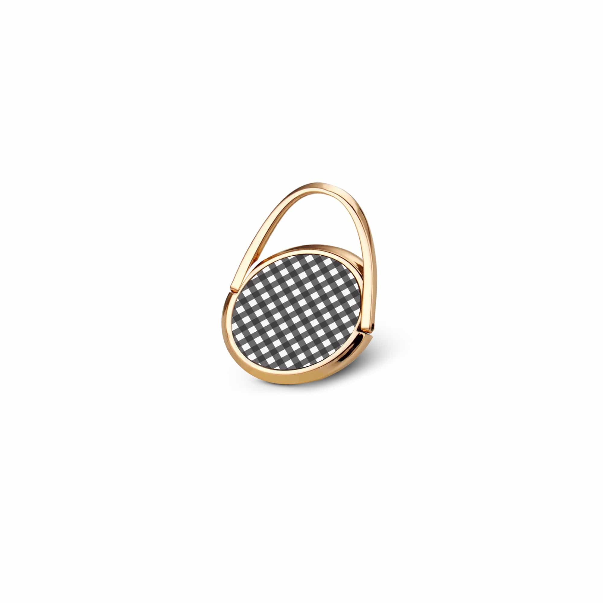 Cross Checkers | Diagonal Plaid Ring Holder in Gold