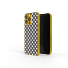 Cross Checkers | Diagonal Plaid Precious Metals Case in Gold